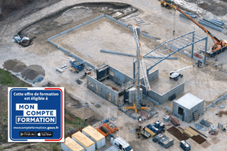 Image d'un chantier pris par drone lors d'une formation drone cpf btp et génie civil