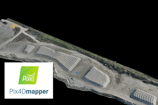image représentant un terrain capturer par photogrammétrie dans le logiciel PIX4D Mapper