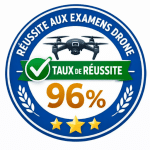 badge taux de réussite examens drone 96%